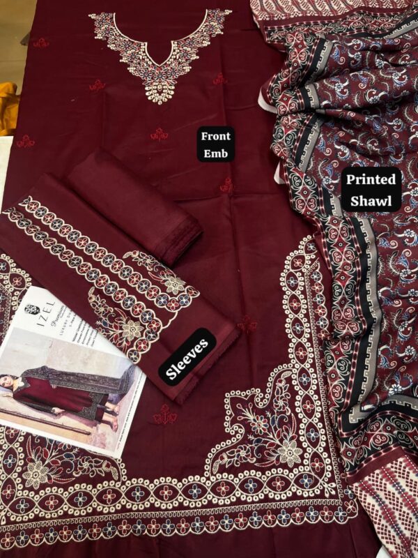 Dhanak with Pashmina wool Shawl 3Pc