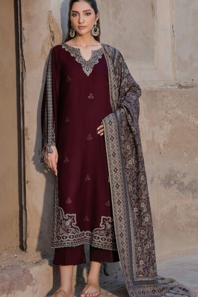 Dhanak with Pashmina wool Shawl 3Pc