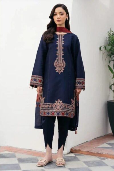 Jazmin-Embroidered Dhanak 3pc-Winter Collection