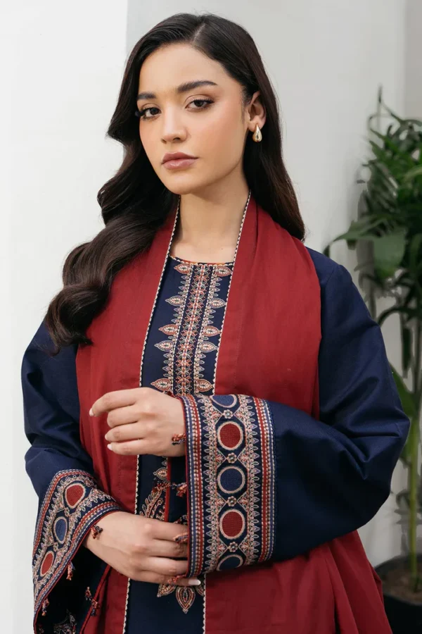 Jazmin-Embroidered Dhanak 3pc-Winter Collection