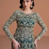 Kanwal Malik-Zaira moss green Partywear Dress