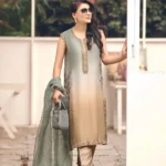 Lulusar Tie N Die Formal Silk Wear Dress with Hand Embellishments