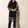 Maria B-Embroidered Black Dhanak 3pc