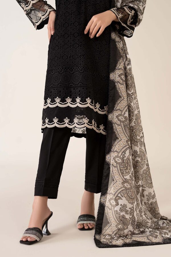 Maria B-Embroidered Black Dhanak 3pc