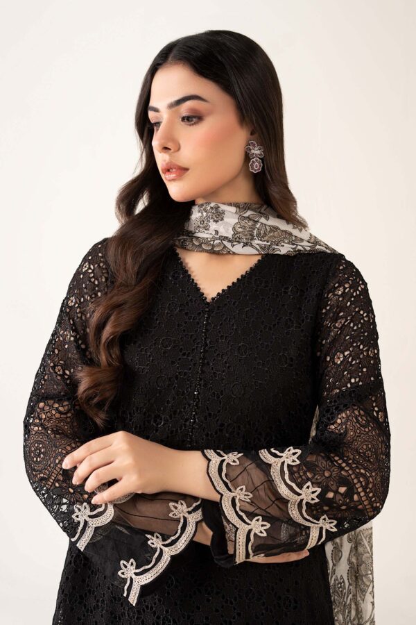 Maria B-Embroidered Black Dhanak 3pc