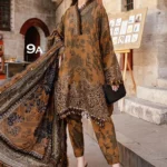 Maria B-Embroidered Dhanak 3pc Suit