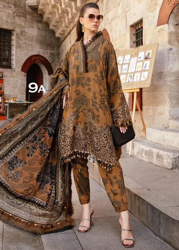 Maria B-Embroidered Dhanak 3pc Suit