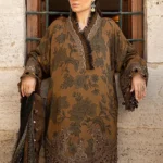 Maria B-Embroidered Dhanak 3pc Suit