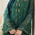 Maria B-Embroidered Emerald Chiffon Partywear 3pc
