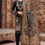Maria B-Heavy Embroidery 3pc Dhanak Dress