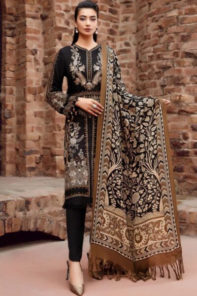 Maria B-Heavy Embroidery 3pc Dhanak Dress