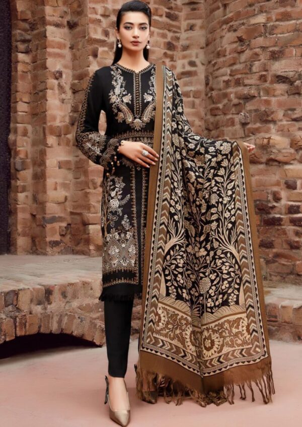 Maria B-Heavy Embroidery 3pc Dhanak Dress