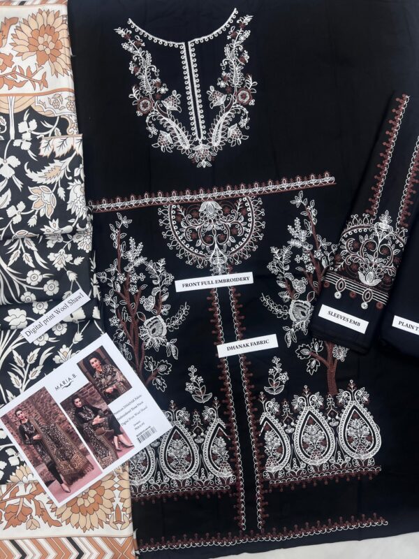 Maria B-Heavy Embroidery 3pc Dhanak Dress