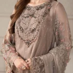 Maria B-Luxury Embroidered Chiffon Partywear suit