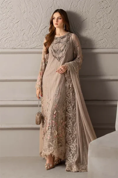 Maria B-Luxury Embroidered Chiffon Partywear suit