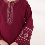 Sapphire-Embroidered Dhanak 3pc with Digital Prnted Shawl