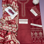 Sapphire-Embroidered Dhanak 3pc with Digital Prnted Shawl