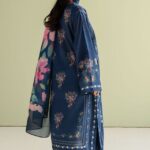 ZaraShahjahan-Dhanak Blue Embroidered 3pc