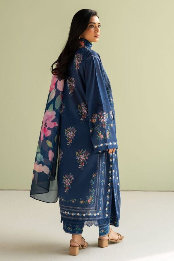 ZaraShahjahan-Dhanak Blue Embroidered 3pc