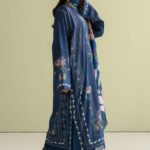 ZaraShahjahan-Dhanak Blue Embroidered 3pc