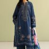 ZaraShahjahan-Dhanak Blue Embroidered 3pc