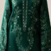 Luxury Green Embroidered Dress |Elegant Mirror Work
