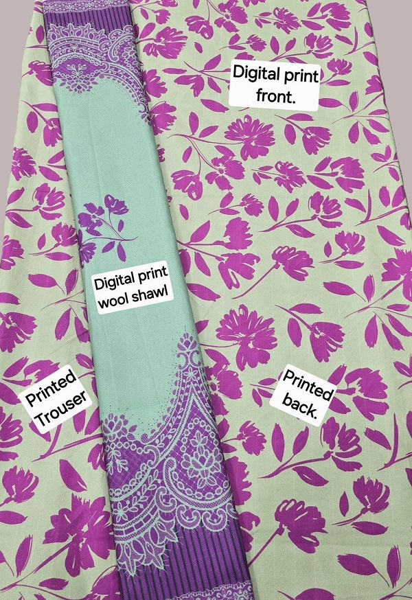 Digital Printed Karandi with Wool Shawl (039)