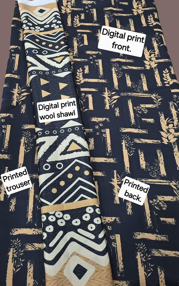 Digital Printed Karandi with Wool Shawl (022)