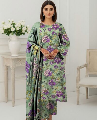 Digital Printed Karandi with Wool Shawl (031)