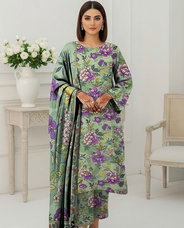 Digital Printed Karandi with Wool Shawl (031)