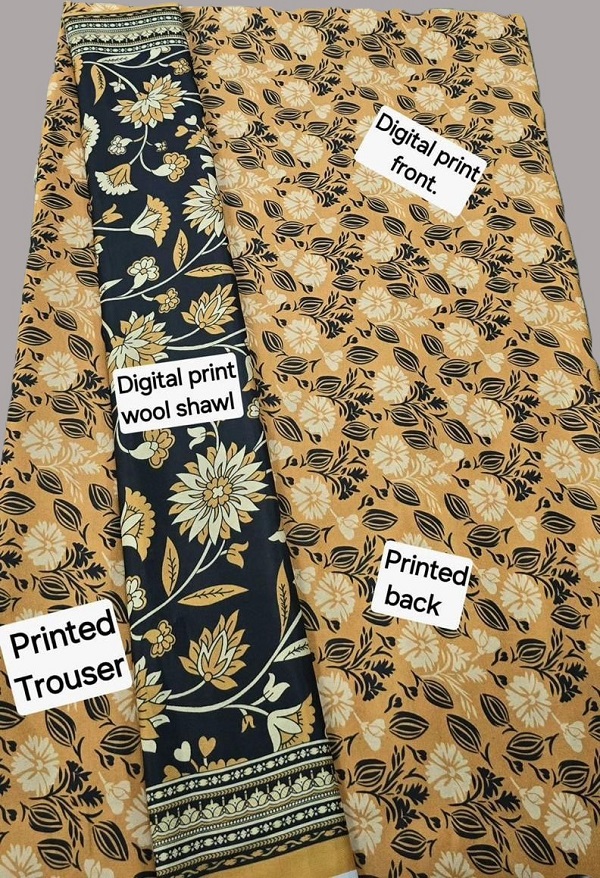 Digital Printed Karandi with Wool Shawl (036)