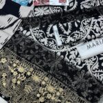 Maria B Mprint Black and white Khaddar Embroidered Dress