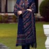 Embroidered Dhanak 3pc with Heavy Embroidered Shawl