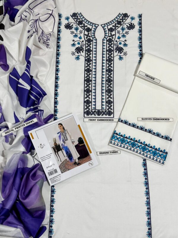 Urge-beautifull embroidered Dhanak 3pc