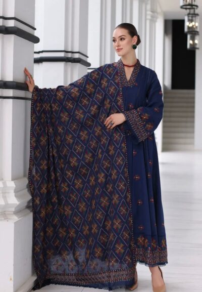 Bareeze- Unstich Embroidered 3pc+ Emboidered Shawl