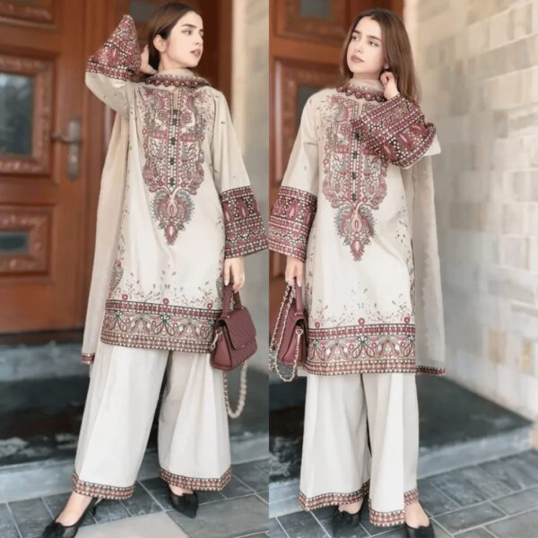 Dhanak Heavy Embroidered 3pc suit winter Collection