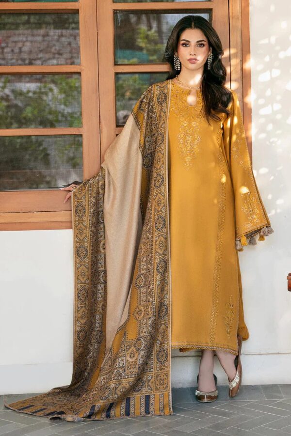 Izel-Dhanak Embroidered 3pc with Digital Printed Shawl