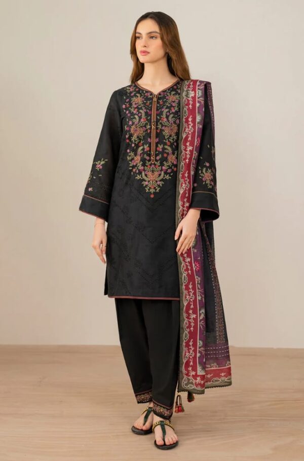 Jazmin-Heavy Embroidered Dhanak 3pc