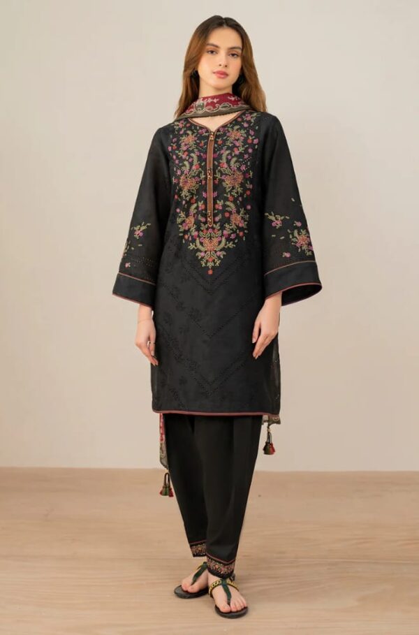 Jazmin-Heavy Embroidered Dhanak 3pc