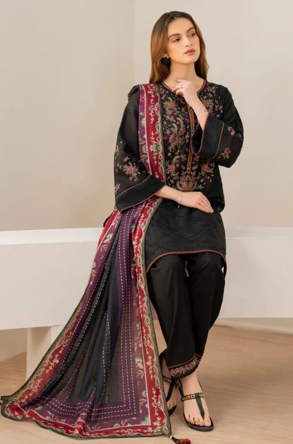 Jazmin-Heavy Embroidered Dhanak 3pc