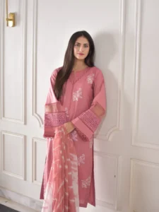 Tawakal-Dhanak Embroidery Pink 3pc Dress