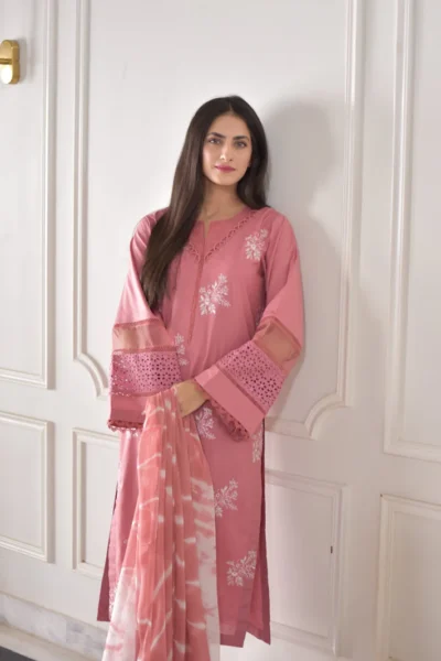Tawakal-Dhanak Embroidery Pink 3pc Dress