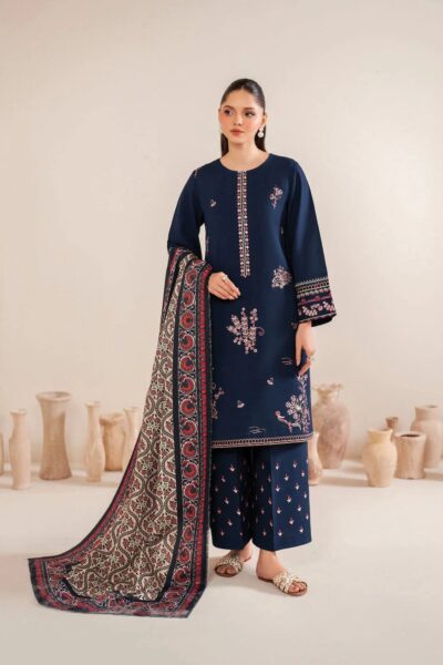 Dhanak Embroidered Suit with Wool Shawl: A Timeless Elegance
