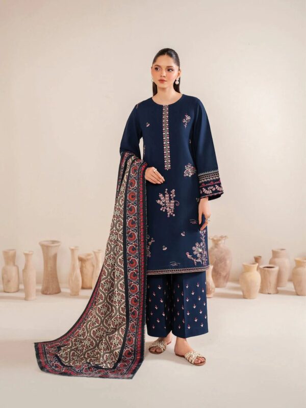 Dhanak Embroidered Suit with Wool Shawl: A Timeless Elegance