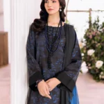 Digital Printed Linen 3pc with Embroidered Patches