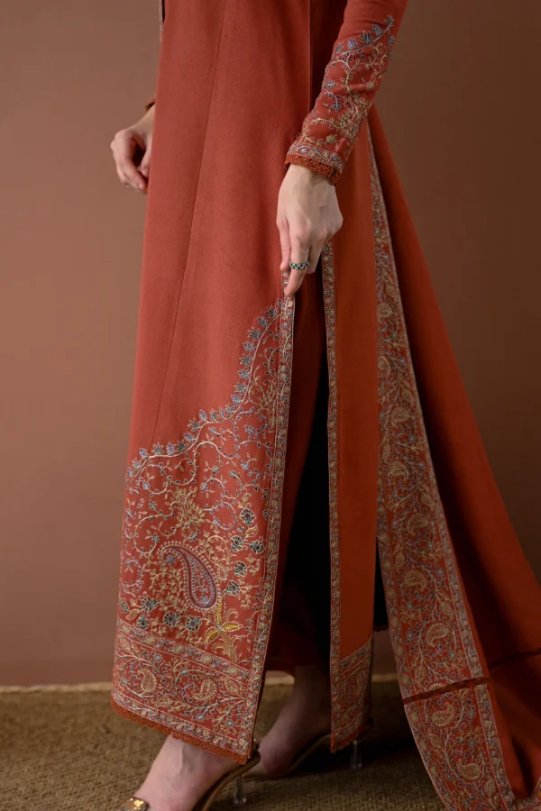 Dhanak Dress 3pc with Embroidered Shawl,Winter Collection