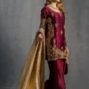 Sehrish Nadeem-Ayzel Luxury Maroon Embroidered Dress