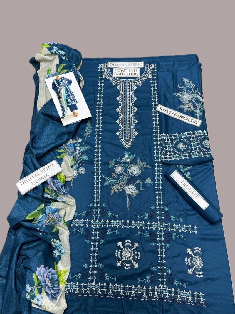 Zara Shahjahan-Dhanak 3PC Embroidery Dress