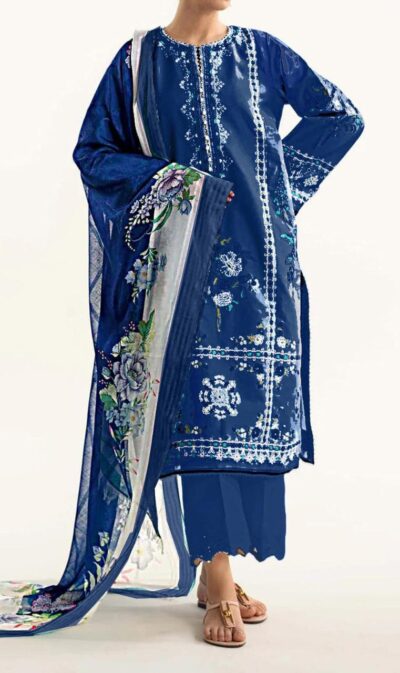 Zara Shahjahan-Dhanak 3PC Embroidery Dress