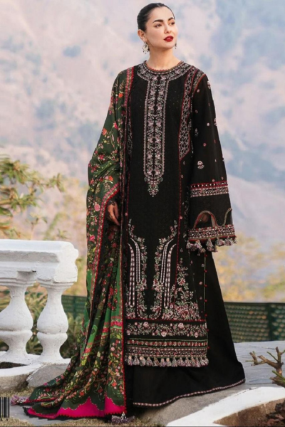 Hussain Rehar - Luxury Heavy Embroidered Lawn 3pc Dress
